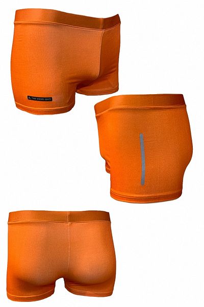 Fs Boy's Orange Gray Printed Beach Swimsuit