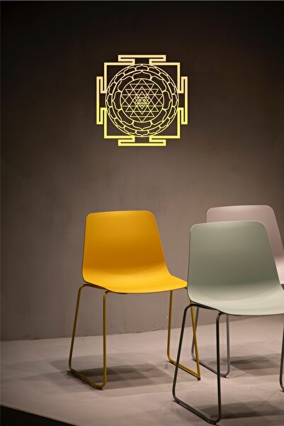 UNT Ξύλινη τέχνη τοίχου Sri Yantra, Διακόσμηση τοίχου για διαλογισμό, Διακόσμ...