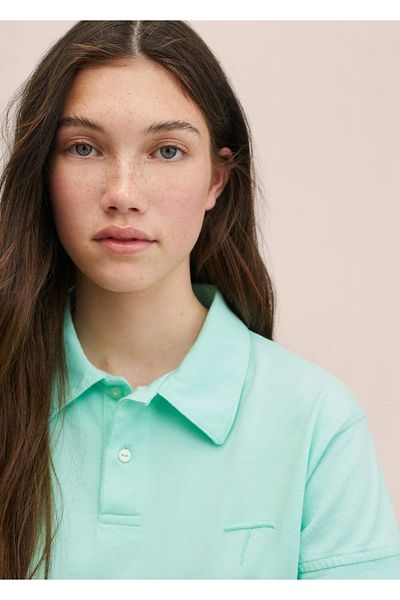 Mango Teen Βαμβακερό κοντό μπλουζάκι πόλο