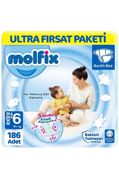 Molfix Bebek Bezi 6 Beden Ultra Fırsat Paketi 62x3 186 Adet