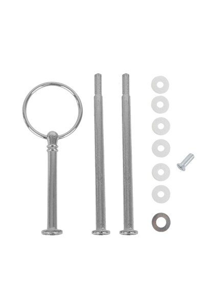 Getshopmini حامل كيك إيبوكسي بمقبض دائري فضي M002