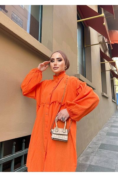 FMN Moda Cămașă lungă de muselină Hijab pentru femei oversize