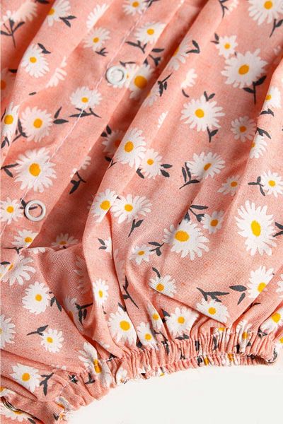 Şirin Şeyler Butiği Vivian Romper Baby Girl Floral Romper Floral Romper Jumpsuit Scallop Collar