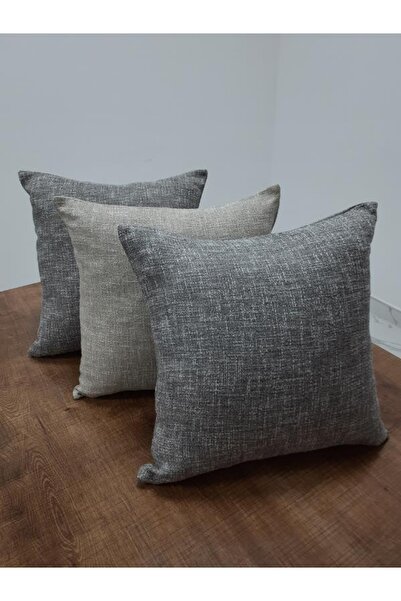 Finezza Țesătură de in degradat Gri/bej Pernă 45*45 Cm Triplă - 665