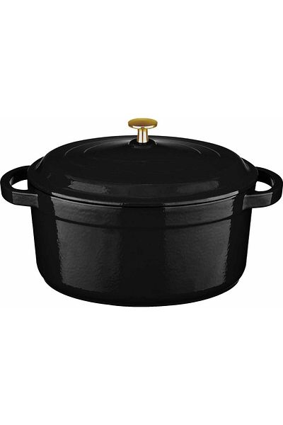 Leggno Flame Deep Cast Pot 24cm with Black Gold Handle