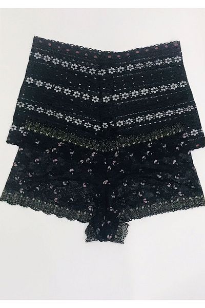 mendoza store Set chiloți și boxer din dantelă pentru damă, cu model argintiu, mărimea M-l