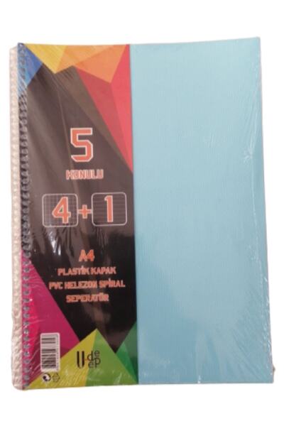 Umut 4+1 Caiet cu copertă din plastic Spralli A4 4 pătrate 1 liniat 125 coli