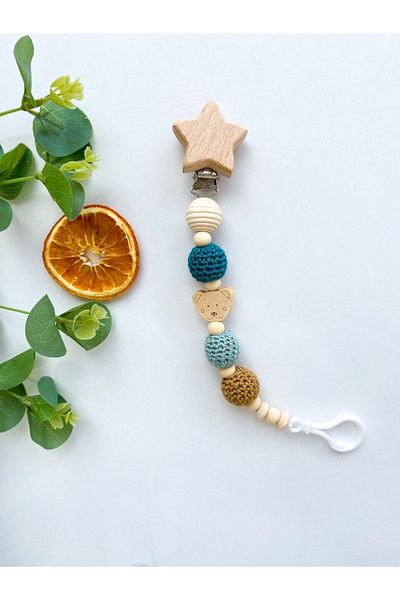 Le Petite Histoire Natural Wood Pacifier Chain - Pacifier Hanger