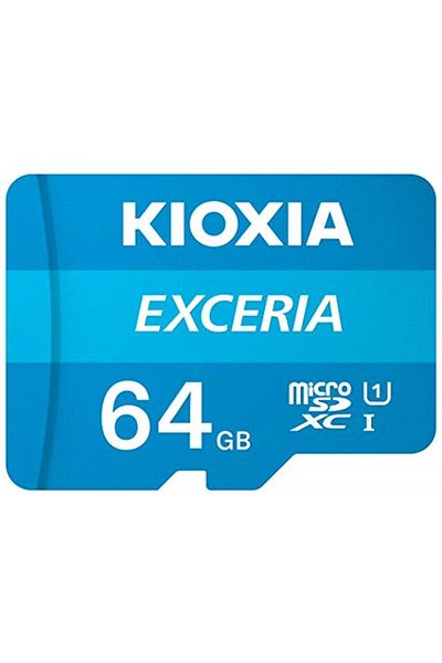 Kioxia بطاقة ذاكرة Sbl EXCERIA microSD سعة 64 جيجابايت، UHS1 R100 SBLShp 1064356