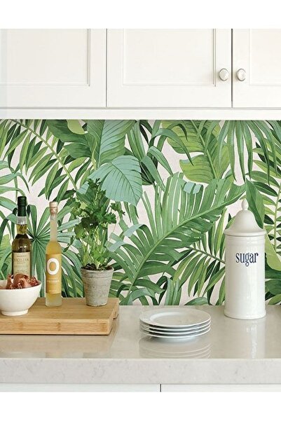 Bien Duvar Kağıtları Point 12371 Tropikal Çiçek Geniş Yapraklı Duvar Kağıdı 5...