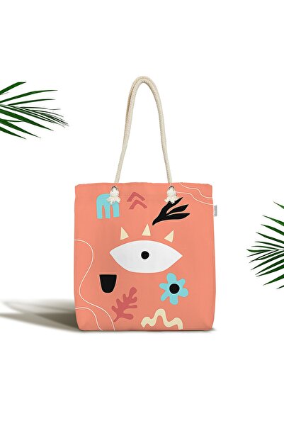 Realhomes Помаранчева тканинна сумка через плече з мотивом Onedraw та блискавкою