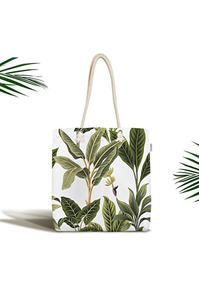 Realhomes Сучасна сумка через плече з зеленим тропічним мотивом і блискавкою