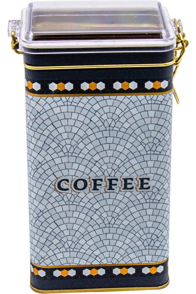 EVLE Er053-7D Mosaic Coffee Patterned Rectangular Metal Storage Container 8X1...