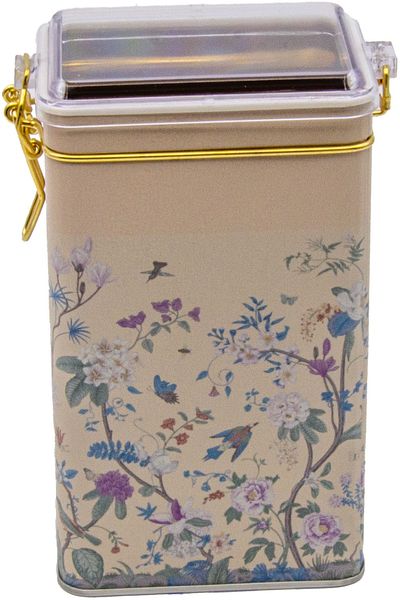 EVLE Er048-2e Botanica Yellow Patterned Rectangular Metal Storage Container 8x10 Cm