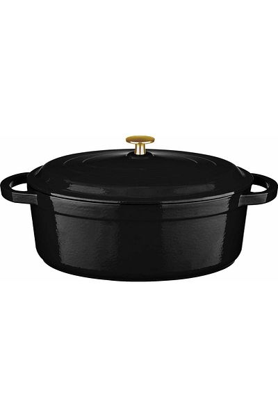 Leggno Flame Deep Cast Pot 20cm with Black Gold Handle