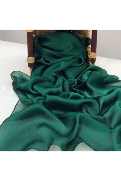 masalsu Zümrüt Yeşili Janjan Şifon Şal Serisi 75 X 185 Cm