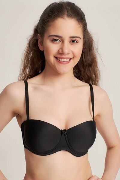 NBB Sutien fără bretele căptușit negru pentru femei