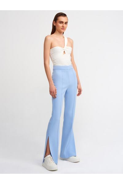 Dilvin 10168 One Shoulder Knitwear Bustier-ecru