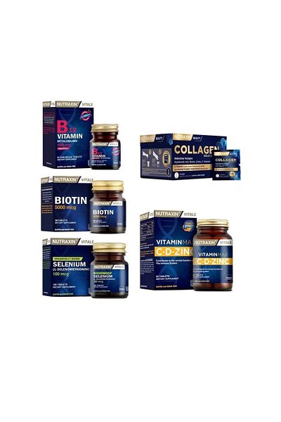 Nutraxin Collagen 30 Sachet - 10000 mg Selenium, Biotin and Vitamin Max B12 Dilated