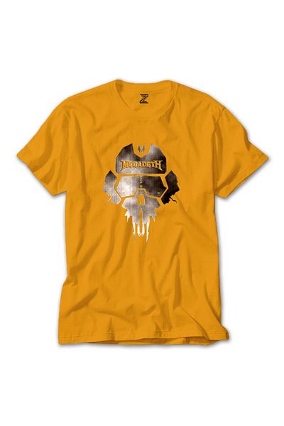 Z zepplin Megadeth Steel Skull - Κίτρινο T-Shirt