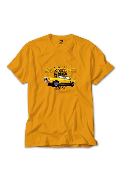 Z zepplin Κίτρινο μπλουζάκι Ford Mustang 1967