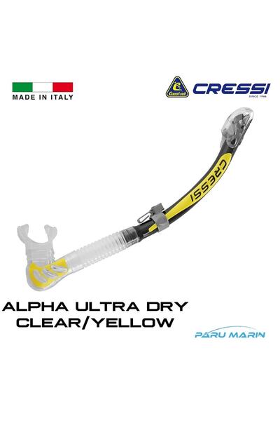 Cressi Alpha Ultra Dry Şnorkel Black / Yellow