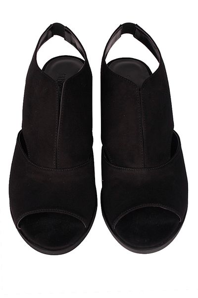Fitbas 111606   008 Sandale cu toc din piele intoarsa neagra pentru dama