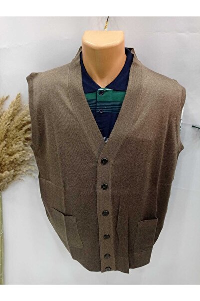 Sel Tekstil Men's Anti-Pilling Half Fisherman Knitwear Vest