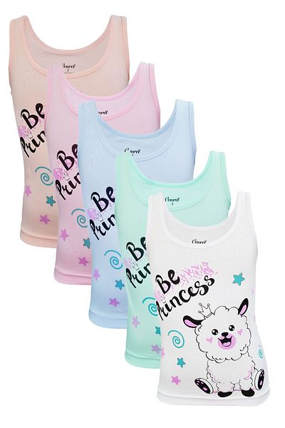 Onurel 5-Piece Lamb Printed Lycra Wide Strap Girl's Athlete