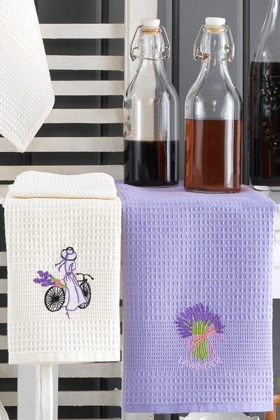 Fushia Set 6 prosoape de bucatarie brodate 40x60 Cm