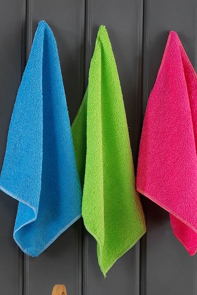 Fushia Microfiber Glass Cleaning Cloth Eco Set of 5