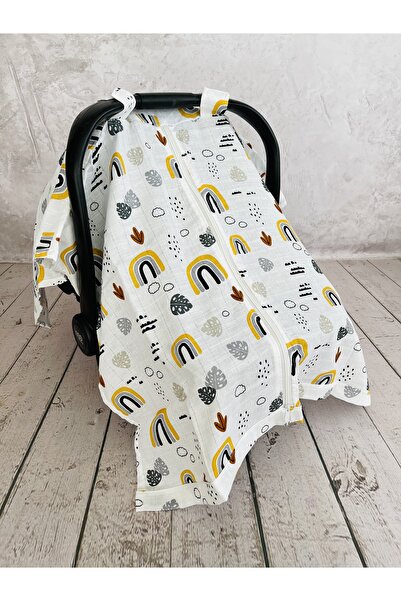 JUNİPERUS Renkli Gökkuşağı Fermuarlı Müslin Bezi Puset Örtüsü