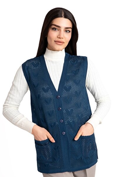 Nacar Anneler Günü Orta Yaş Ve Üzeri Merserize Cepli Düğmeli Rolax Anne Yelek