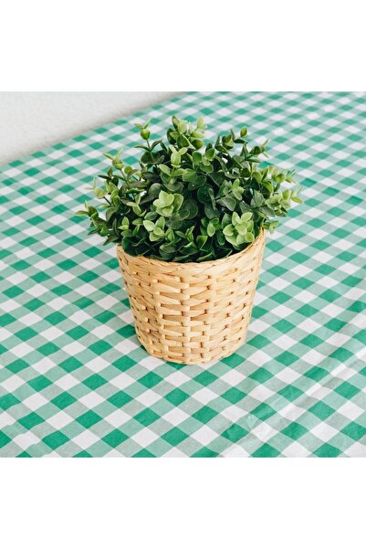 FLAGTURK 3 Pieces Gingham Tablecloth Green-White Large Plaids 160X170 cm