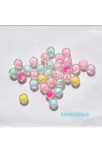 yiğit aksesuar 100 Pieces Transparent Inside Colored Beads Jewelry Supplies