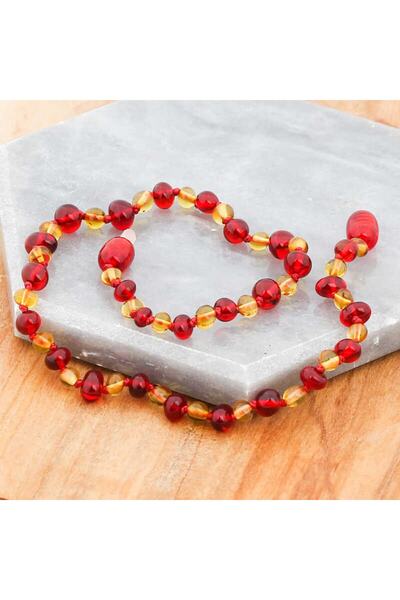 Generic Brand Baby Drop Amber Teeth Necklace