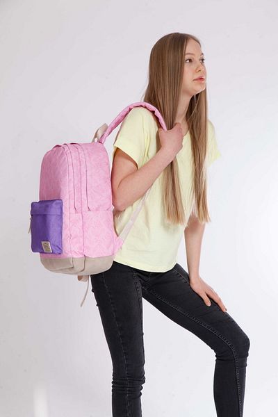 KAUKKO Witchlight School Bag 41x26x19 Pink Flowers (k1338)