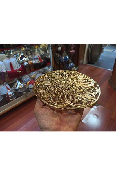 Çarşı Handcrafted Yellow Cast Brass Produced Trivet