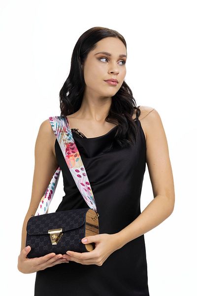 Sarar Women's Pearl Silk Patterned Scarf-bandana 30x130 Cm