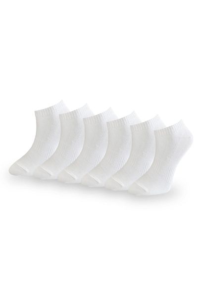 Çorap Çekmecesi Cotton Short Socks White 6 Pack