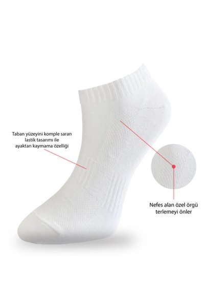Çorap Çekmecesi Cotton Short Socks White 6 Pack