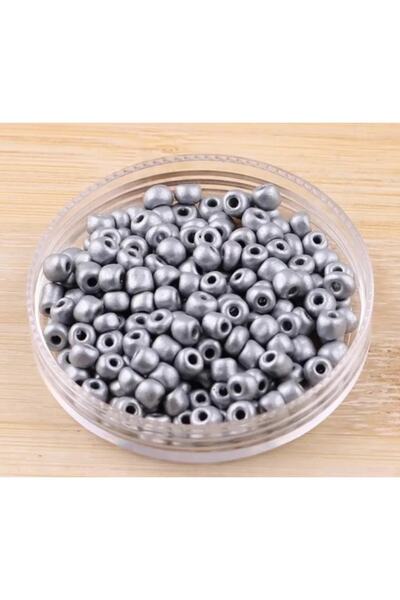 yiğit aksesuar خرز رملي رمادي لصنع المجوهرات 3.5 مم 50 جرام