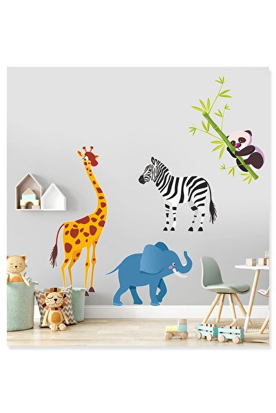 Sticker Sepetim Safari Forest Animals Set of 4 Decorative Kids Room Wall Stic...