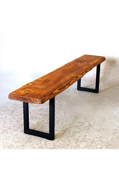 Mobenta Doğal Ağaç Masif Bank Bench 90 Cm( Metal Ayak )