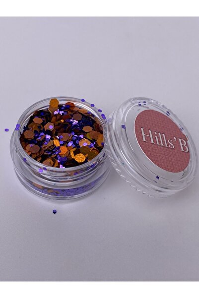 HillsButik 04 Rich Shimmer Glitter Turuncu Mor Yuvarlak Pul Pigment 5 ml
