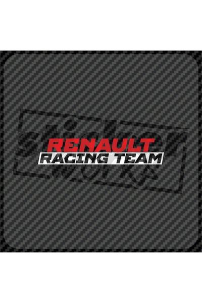 Sticker Works ملصق فريق رينو للسباقات على الزجاج الأمامي