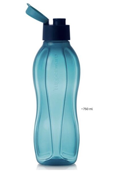 Tupperware Eko Şişe 750 Ml Koyu Mavi Pratik Kapak Matara Suluk Esc