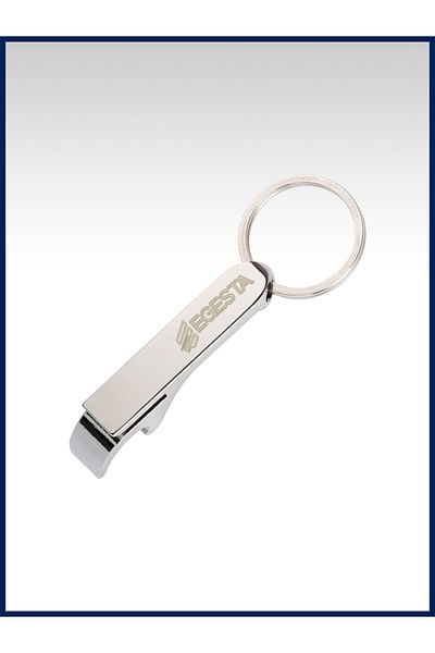 EGESTA Bottle with Keychain, Can Beverage Opener - Metal Opener Silver