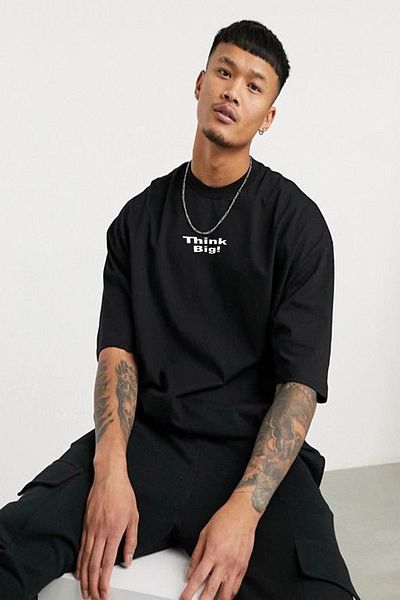 Buğraterzimoda Think Big Black Oversize Tshirt