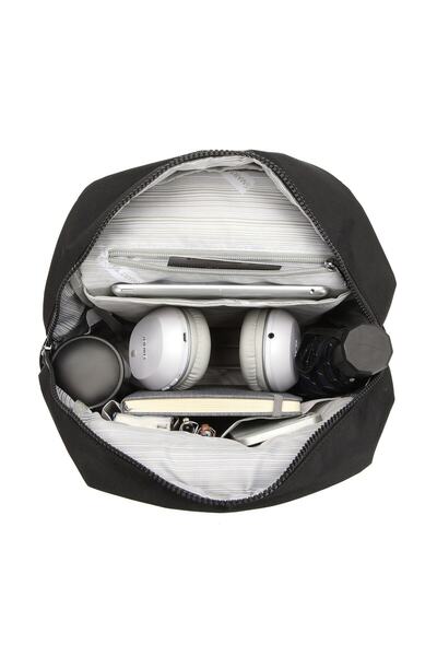 SMART BAGS 3092 Suede Λεπτομερές σακίδιο πλάτης Μαύρο Σχολείο με θήκη για φορητό υπολογιστή